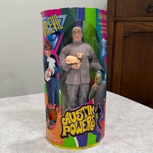 NIB TRENDSETTERS 1998 AUSTIN POWERS “DR. EVIL” TALKING POSABLE  9” DOLL WORKS